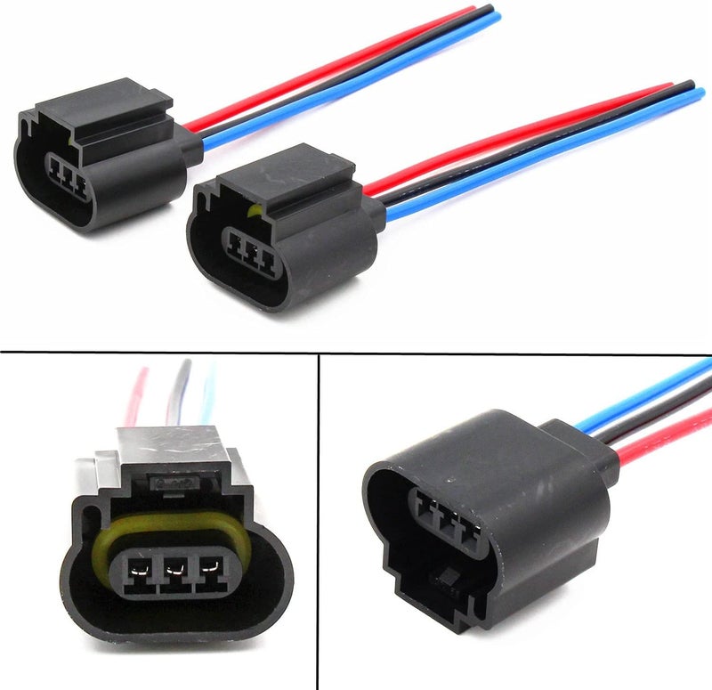 Alla Lighting 9008 H13 Socket Female Adapter Wiring Harness Wire for H13LL Fog Lights Lamps Bulbs (2pcs/pk) - Image 2